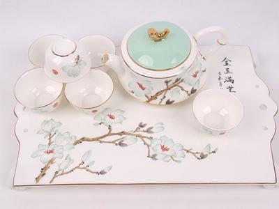 骨瓷手繪茶具,愛(ài)尚家陶瓷出品,高檔禮品瓷茶具