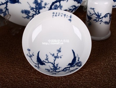 景德鎮(zhèn)陶瓷 高檔骨瓷 禮品瓷 56頭釉中彩骨瓷餐具-喜鵲梅 - 淘來(lái)瓷往