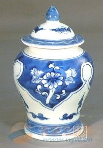 供應(yīng)景德鎮(zhèn)窯盛陶瓷青花將軍罐 禮品瓷