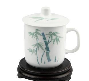 翠竹將軍杯 釉下五彩手工禮品瓷，會(huì)議用茶杯的藝術(shù)與實(shí)用